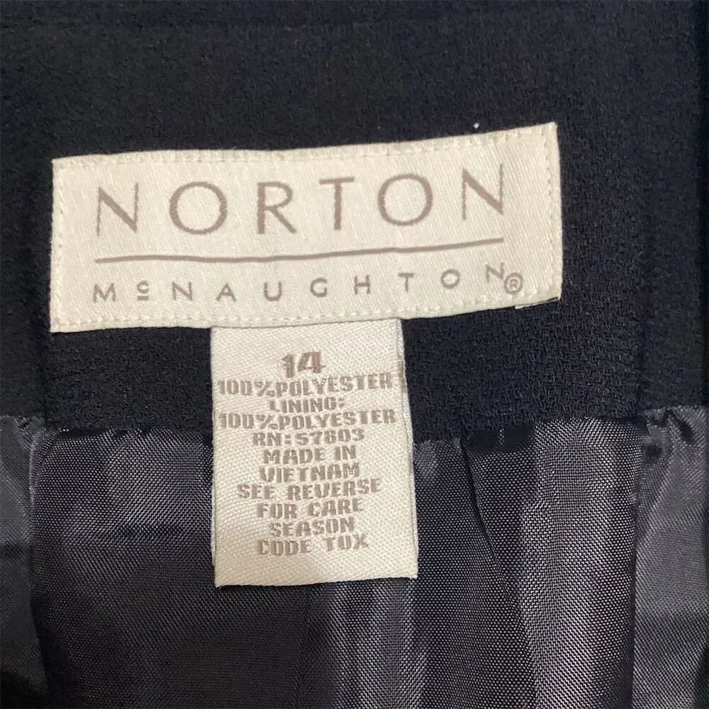 Norton McNaughton Women's Black Blazer Jacket Size 14  Long‎ Sleeve